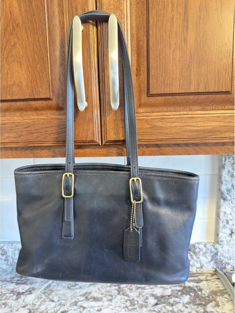 Vintage 2001 Navy Blue Coach Legacy Market Tote No. B1D-9813